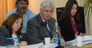 Fiscal Laura Castagno  y los abogados Caterina Quain y Edgardo Rubén.